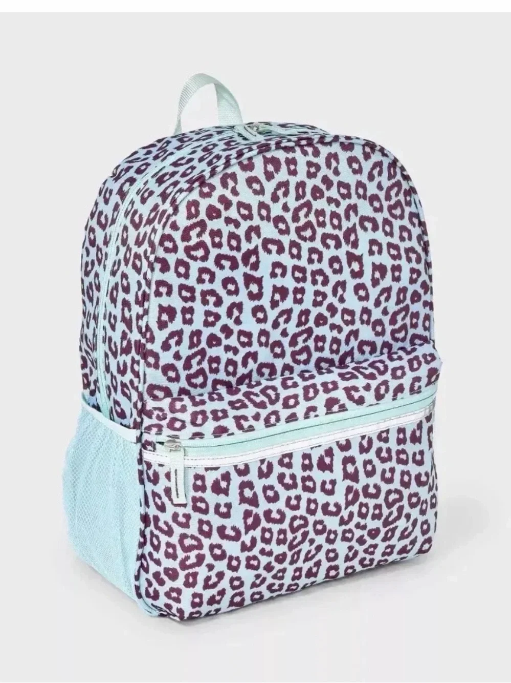 NWT: Kids Chetah Animal Print Backpack in Light Blue.